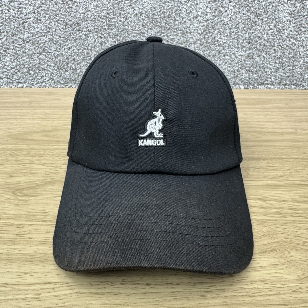 Kangol Baseball Hat Cap Black Leather Strap Back Adjustable Outdoor Golf Casual
